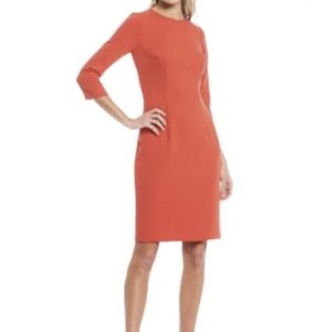 NWT Antonio Melani Dell Round Neck 3/4 Sleeve Sheath Dress in Cherry Red